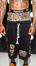 M.D.$ cheetah print (double stack shorts)