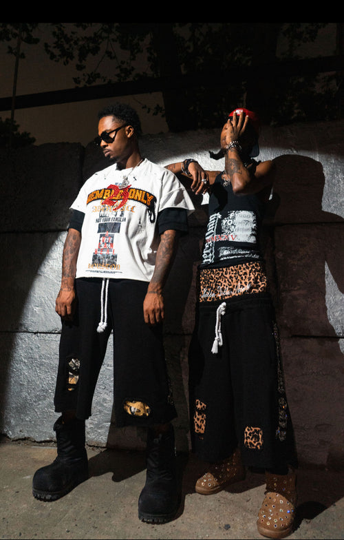 M.D.$ cheetah print (double stack shorts)